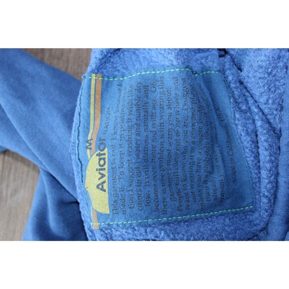 Aviator Nation Medium Ninja Hoodie zipper pockets blue pullover womens - Picture 9 of 9